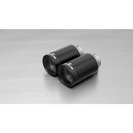 Street race Black chrome - straight cut tail pipes (98mm)