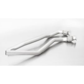Remus stainless steel racing cat-back tube instead of original front silencer section