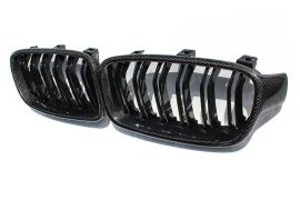 BMW F30/F31 3 SERIES CARBON FIBRE DOUBLE SLAT KIDNEY GRILLES 
