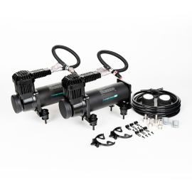 Air Suspension Air Compressor With Reduced Vibration Satin Black Dual Kit