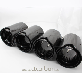 BMW M2/M3/M4/M5 F10/F80/F82/F83/F87 CARBON FIBRE EXHAUST TIPS - BLACK x4
