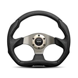 MOMO Eagle Steering Wheel - Black Leather 350mm