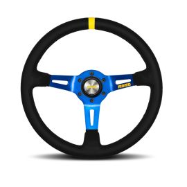 MOMO MOD.08 Blue Steering Wheel - black Leather 350mm