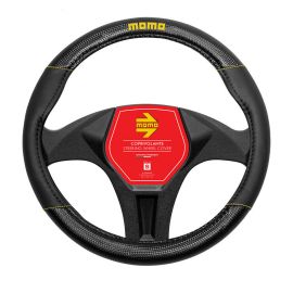MOMO Universal Car Steering Wheel Cover - Carbon - Yellow